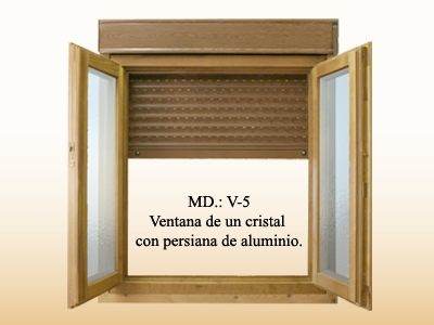 Ventana de un cristal con persiana de aluminio